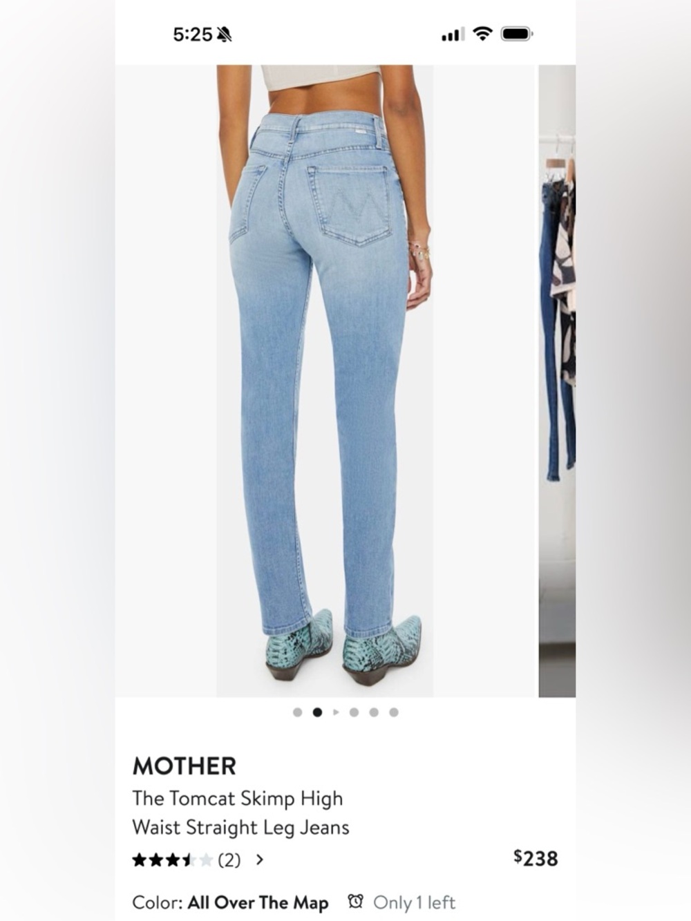 MOTHER Blue Straight-Leg Jeans